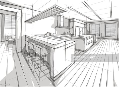Ilustración de stock : Diseño de | Dibujo arquitectónico de interiores