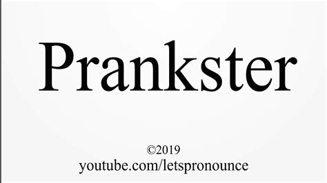 How To Pronounce Prankster Youtube