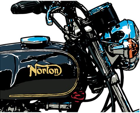 Kawasaki motorcycle coloring page from motorcycles category. NORTON COMMANDO 850 vintage motorcycle vector art print on ...