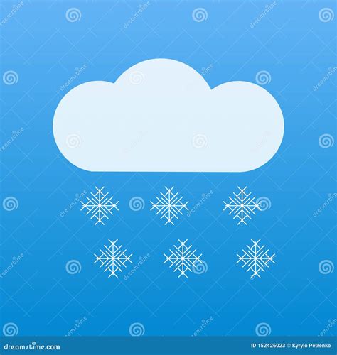 Snow Weather Icon Snowflakes Falling From Clouds Stock Vector