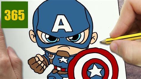 Comment Dessiner Captain America Kawaii Étape Par Étape Dessins