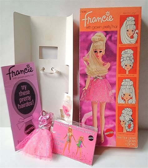 Vintage Barbie Growing Pretty Hair Francie Doll Box Plus Dress Shoes Booklet Barbie Vintage