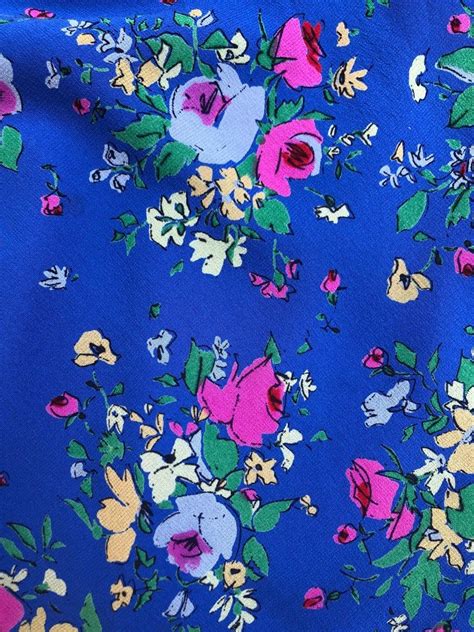1980s Emanuel Ungaro Parallele Paris Vintage Blue Silk Floral Etsy
