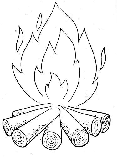 Baú da Web Desenhos de fogueira para colorir