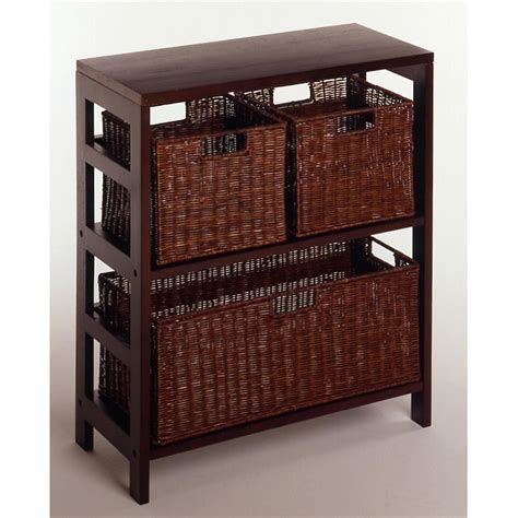 Winsome Leo Storage Shelf With 3 Baskets 151428 Housekeeping