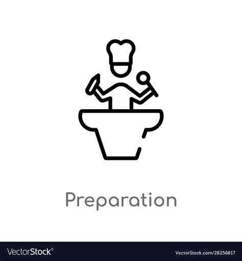 Outline Preparation Icon Isolated Black Simple Vector Image