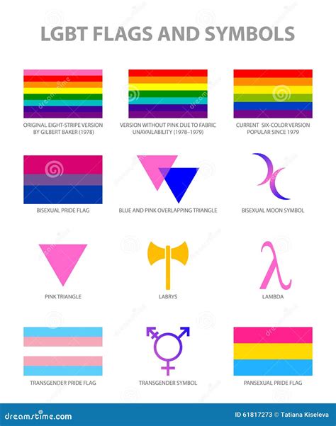 Lgbt Movements Pride Symbols And Flags Set Stock Vector Illustration Of Element Emblem 61817273