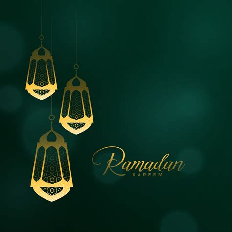 Ramadan Kareem Background With Hanging Lanterns Download Free Vector