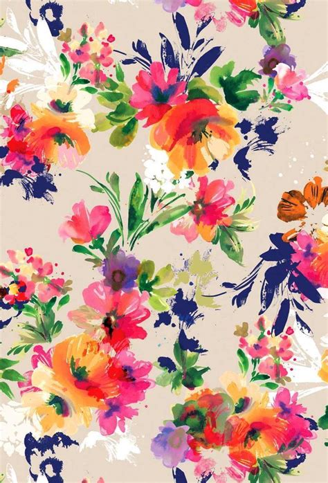 Free Download Bright Floral Print Colour Style Printy Pinterest