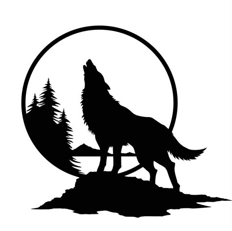 Wolf Howling At The Moon Silhouette At Getdrawings Free Download