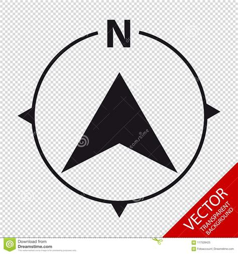 North Direction Compass Icon Vector Graphic Isolated On Transparent