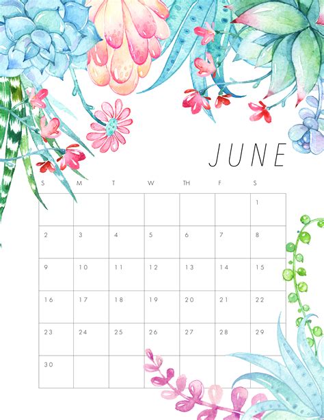 Free Printable 2019 Floral Calendar The Cottage Market