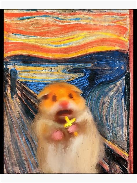 Scared Hamster Meme Holding Sacred Cross The Scream Painting