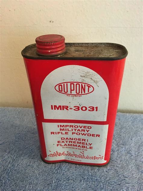 Vintage Dupont Smokeless Powder Imr 3031 Empty 1 Pound Metal Can Ebay