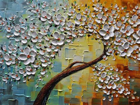 Original Oil Painting On Canvas 3d Flowers Painting Modern Home Decor