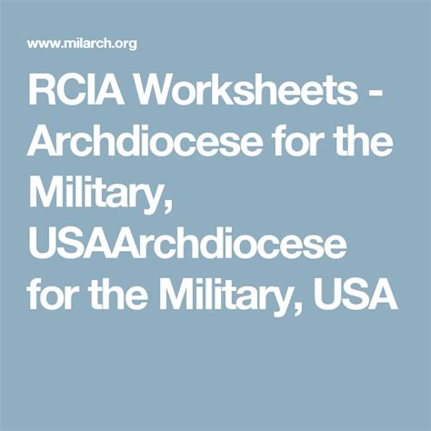 Rcia Worksheets Archdiocese For The Military Usaarchdiocese For The