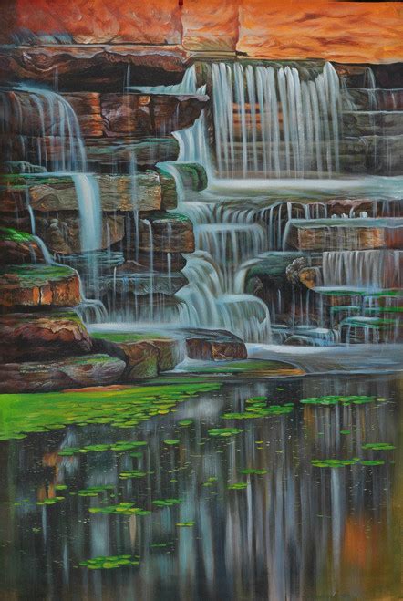 Buy Beautiful Waterfall Handmade Painting By Community Artists Group