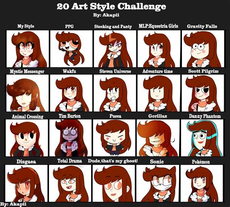 20 Styles Art Challenge By 1triggerwarning On Deviantart E7c