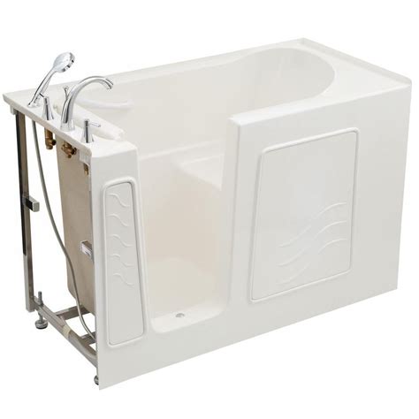universal tubs 4 5 ft left drain soaking walk in bathtub in white the home depot canada