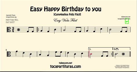 Happy Birthday To You Easy Sheet Music For Viola Youtube