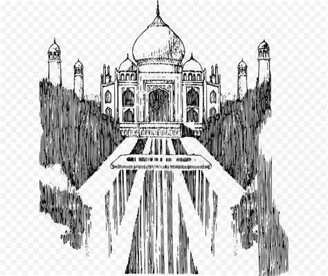 Descarga Gratis Dibujo De Taj Mahal Monumento Taj Mahal Negro