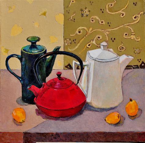 Still Life With Teapots Painting By Liubov Meshulam Lemkovitch Fine