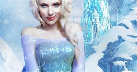 Disney Princess Queen Celebrity Elsa Frozen Scarlett Johansson