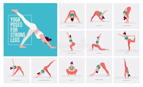 yoga poses for strong legs stock illustration illustration of home 222838494