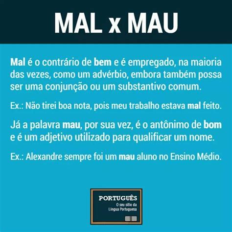 Mal X Mau Como Estudar Dicas De Portugues Aprendizagem 31320 Hot Sex