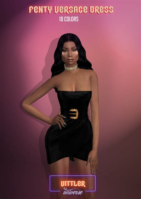 Vittler Universe Fenty Versace Dress Ts4 Sims 4 Clothing Sims 4