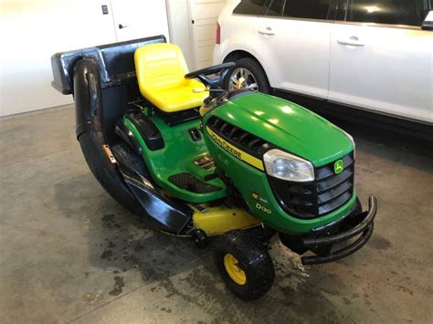 Inch John Deere D HP Riding Lawn Mower With Double Bagger RonMowers