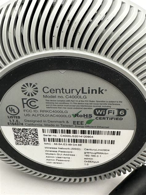 CenturyLink C4000LG Greenwave DSL Modem Router w/aftermarket Power