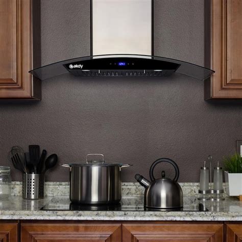Akdy 30“ 217 Cfm Wall Mount Range Hood In Stainless Steel With Tempered