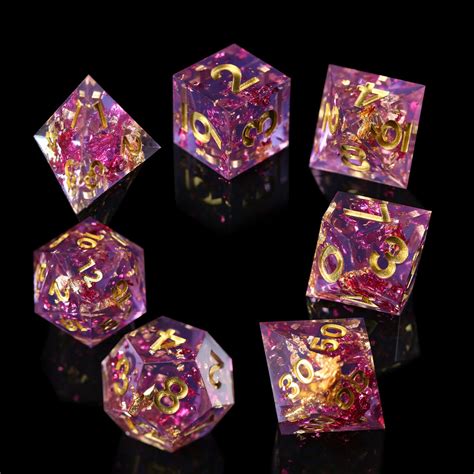 Dnd Dice Resin Dice Galaxy Dice Sharp Edge Dice Set Etsy