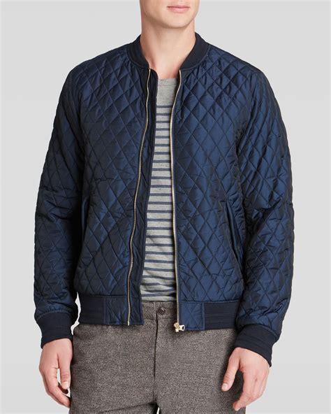 Lyst Scotch And Soda Quilted Nylon Bomber Jacket In Blue For Men