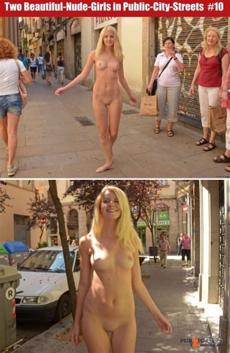 Public Nudity Photo Cfnf Clothed Female Naked Female Two Beautiful