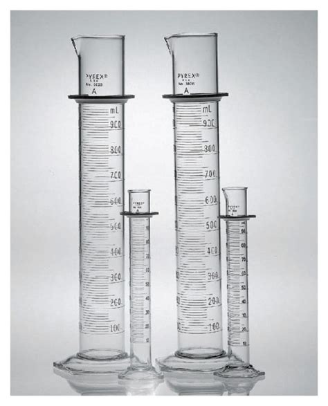 Corning Pyrex Class A Graduated Cylinders With Double Metric Scale Td