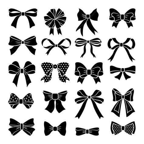 Premium Vector Monochrome Vector Bows And Ribbons Set Holiday