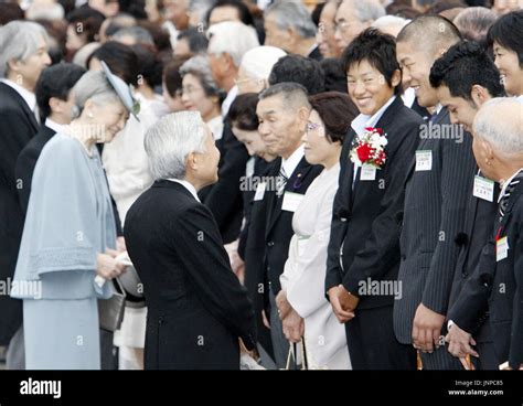 Tokyo Japan Emperor Akihito 2nd From L In Front And Empress