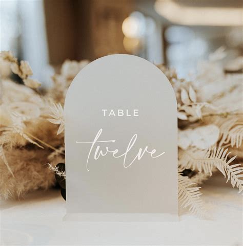 Frosted Acrylic Table Numbers Wedding Signage Table Signs Table Numbers Wedding