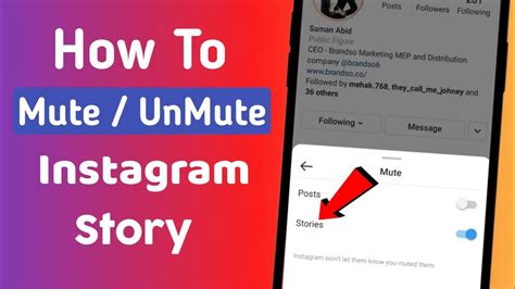 How To Mute Unmute Someones Instagram Story Youtube