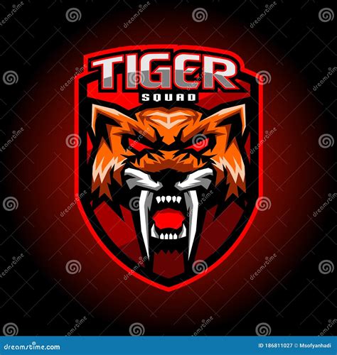 Tiger Esport Mascot Logo Design Stock Vector Illustration Of Head