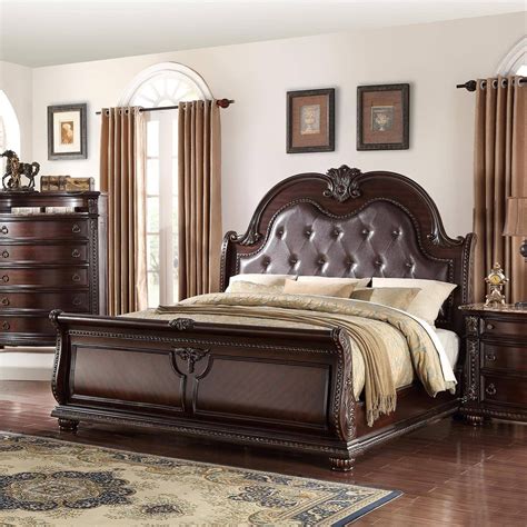Solid Wood Bedroom Set New Crown Mark B1600 Stanley Cherry Finish Solid