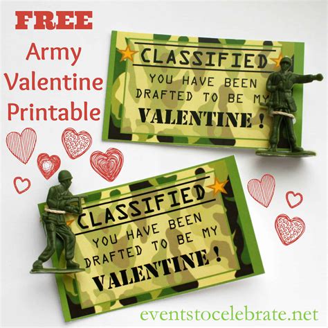Free Valentines Day Printable Army Valentine Events To Celebrate
