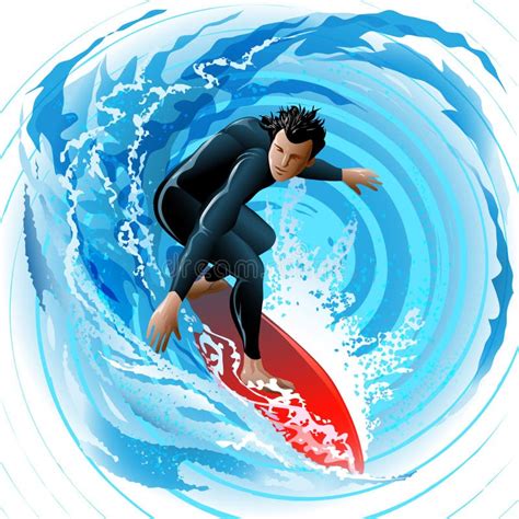 The Surfer Stock Vector Illustration Of Speed Young 35083158
