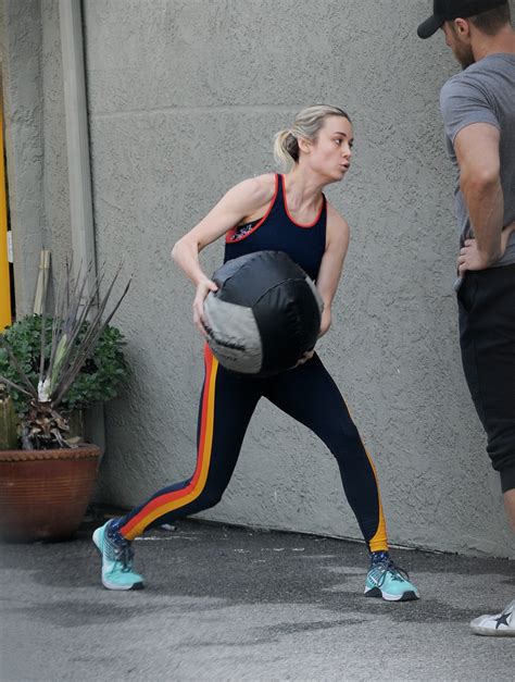 Brie Larson Workout Tight Leggings