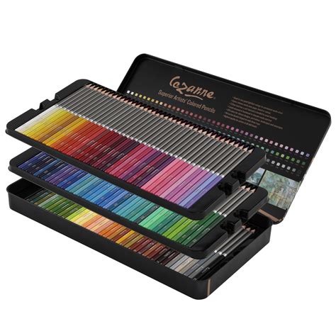 Landscape architect drawing and colored pencils. Cezanne Professional Colored Pencil Set of 120 Colors ...