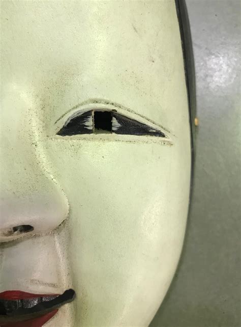 Japanese Okame Ko Omote Wood Carved Noh Theater Mask For Sale At 1stdibs