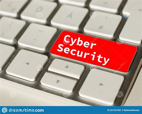 Cyber Security Button On A Computer Keyboard Stock Illustration