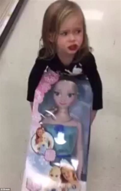 Frozen Superfan Tries To Persuade Father To Steal Elsa Doll Daily Mail Online